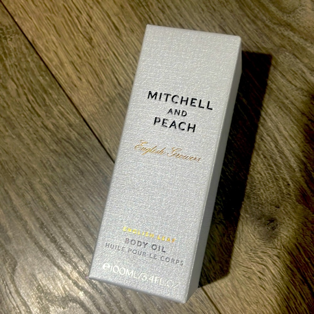 Mitchell and peach body oil